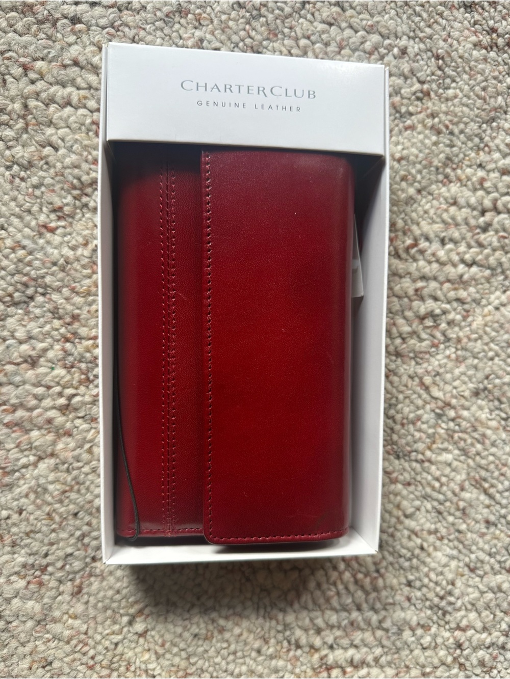 NWT - Charter Club Classic Red Women’s Leather Clutch